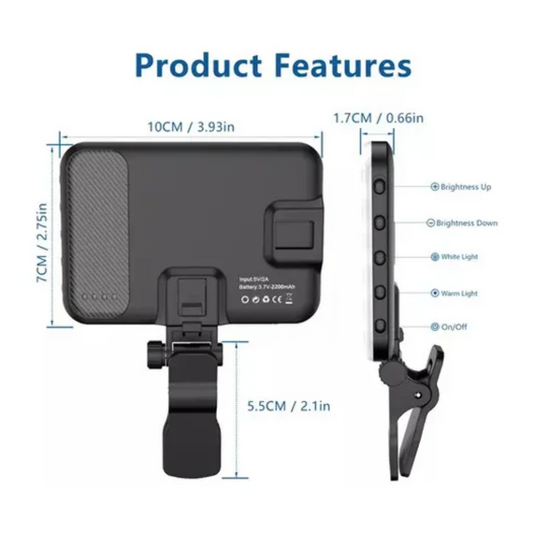 LUZ LED CUADRADA SELFIE CON BATERIA