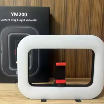 Anillo de luz LED cuadrado con atenuación de tres colores